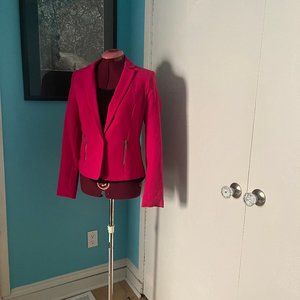 Tailored Fuchsia Blazer with Zip Slash Pockets